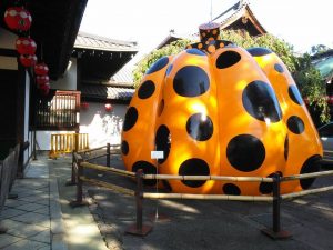 京都の儀多にあるフォーエバー現代美術館です。黄色い南瓜