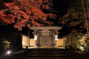 高野山の夜　金剛峯寺の写真
